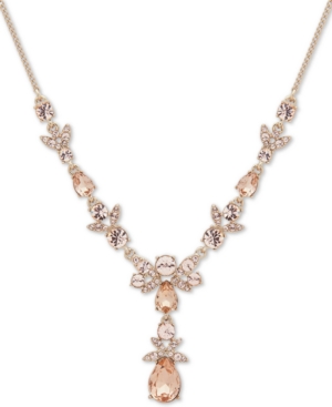 image of Givenchy Gold-Tone Crystal Lariat Necklace, 16