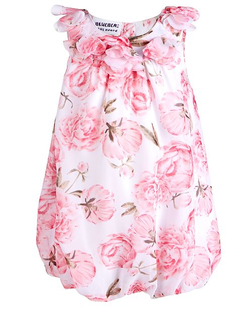 Blueberi Boulevard Baby Girls Floral Print Chiffon Bubble Romper Reviews All Baby Kids Macy S
