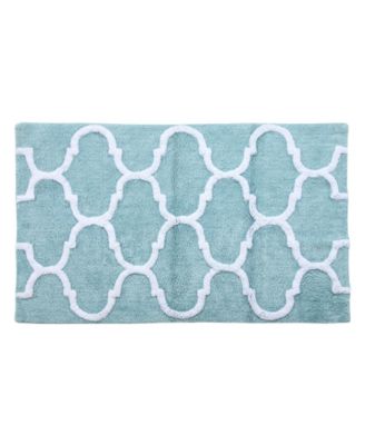 Geometric Non-Skid Cotton Bath Rug, 30" x 50"