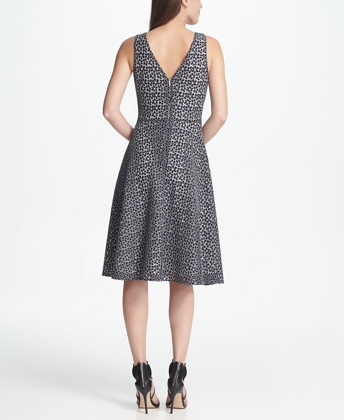 DKNY VNeck Fit & Flare Lace Dress Macy's