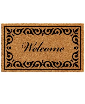 Home & More Breaux Welcome Natural Coir/Vinyl Doormats - Macy's
