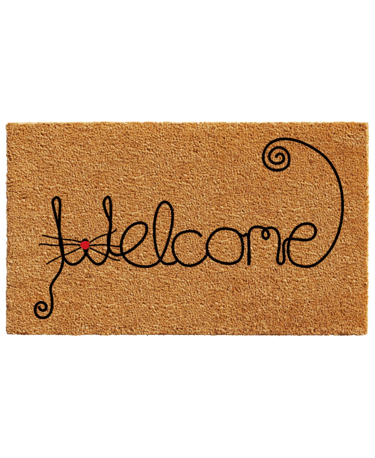 Kitty Curlicue 24" x 36" Coir/Vinyl Doormat Bedding