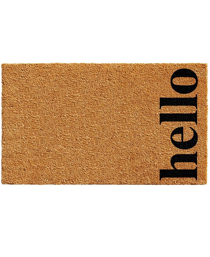 Home & More - Vertical Hello 24" x 36" Coir/Vinyl Doormat