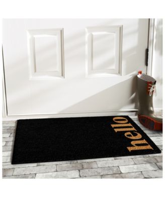 Vertical Hello Coir/Vinyl Doormat, 17" x 29"
