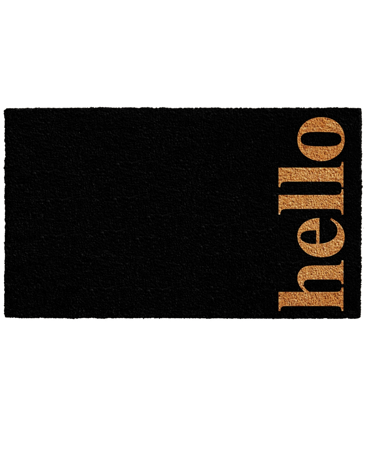 Home & More Vertical Hello Coir/vinyl Doormat, 24" X 36" In Black,natural