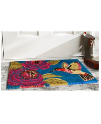Hummingbird Delight Natural Coir/Vinyl Doormat, 17" x 29"