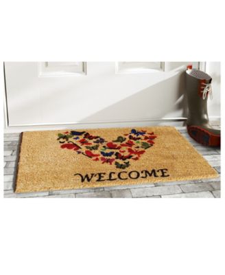 Butterfly Welcome Coir/Vinyl Doormat, 17" x 29"