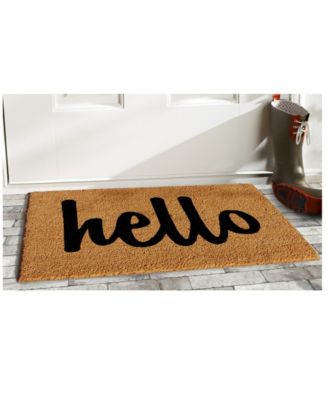 Hello Script Coir/Vinyl Doormat, 24" x 36"