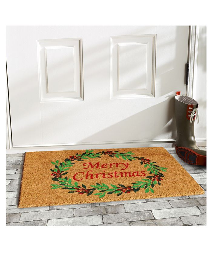 Home & More - Christmas Wreath 17" x 29" Coir/Vinyl Doormat