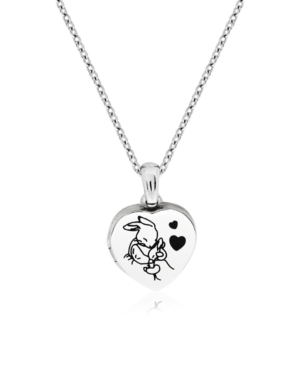 image of Beatrix Potter Sterling Silver Mother Rabbit Heart Locket Necklace