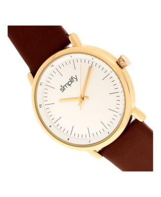 Quartz The 6200 White Dial, Genuine Brown Leather Watch 39mm