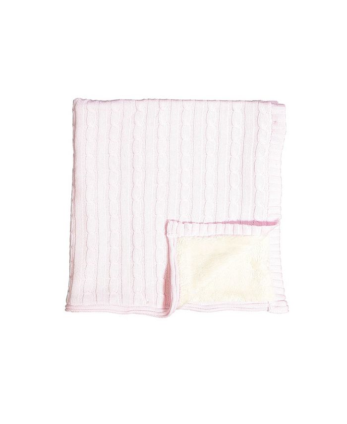 3 Stories Trading Baby Girl Cable Knit Sherpa Blanket Macy's