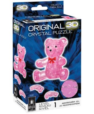 BePuzzled 3D Crystal Puzzle-Teddy Bear Pink - 41 Pcs