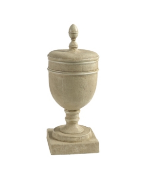 Ab Home Chester Pedestal Vase With Lid In Tan