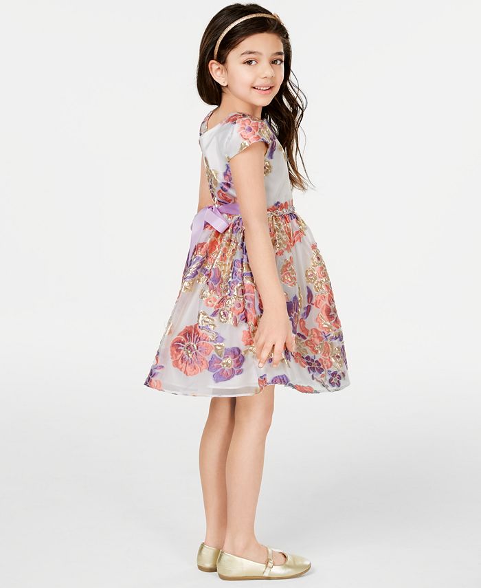 Rare Editions Little Girls Floral-Print Dress - Macy's