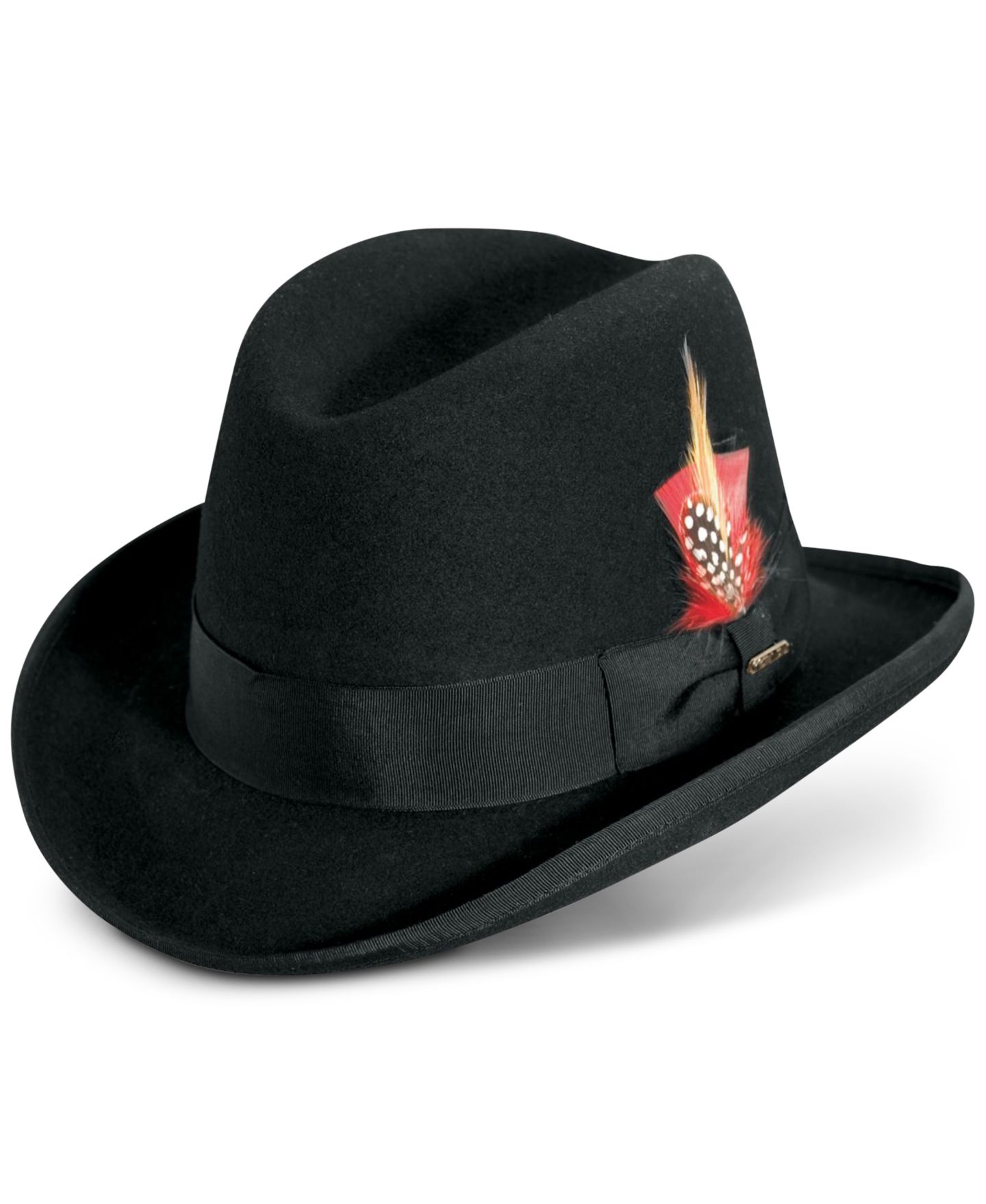 Мужской головной убор Scala Wool Homburg Hat, цвет: Чёрный — фото 1