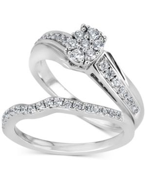 image of Diamond Cluster Bridal Set (1/2 ct. t.w.) in 14k White Gold