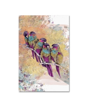 Trademark Global The Tangled Peacock 'purple Parrots' Canvas Art In Multi