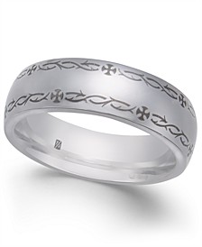 Men's Border Design Cobalt Ring
