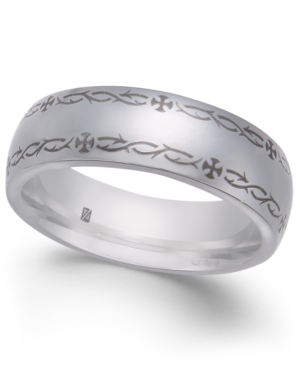 image of Men-s Border Design Cobalt Ring