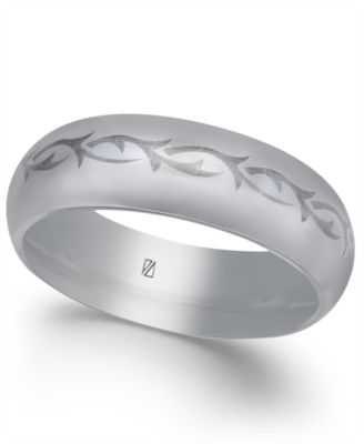 Macy's - Men's Tribal Design Cobalt Ring