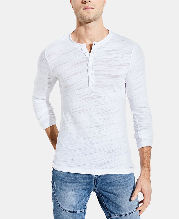 Guess henley shirt hot sale