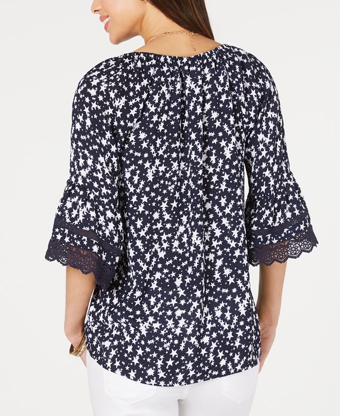 Style & Co Lace Bell Sleeve Top