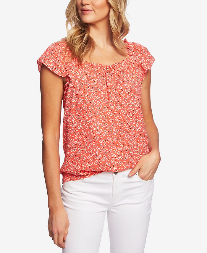 CeCe Printed Square-Neck Top & Reviews - Tops - Women - Macy's