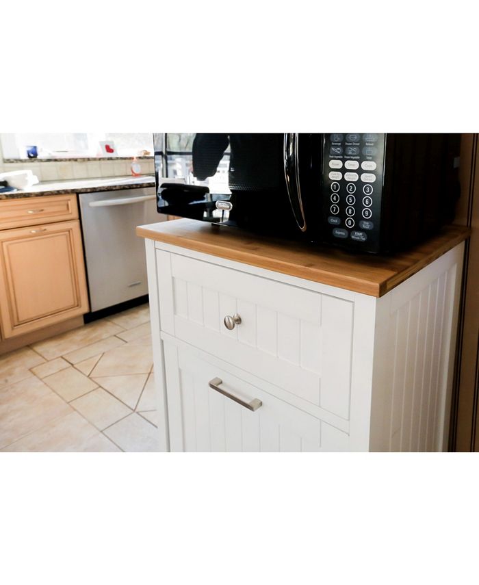 Spacemaster Microwave Kitchen Cart With Hideaway Trash Can Holder Macy's