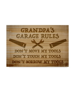 Trademark Global Jean Plout 'grandpas Garage Rules' Canvas Art In Multi