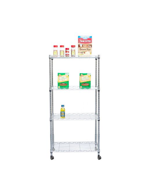 Mind Reader 4 Tier Adjustable Heavy Duty Metal Storage Rack