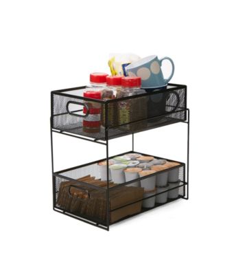 Mind Reader Metal Mesh Storage Basket With Sliding Drawer And
