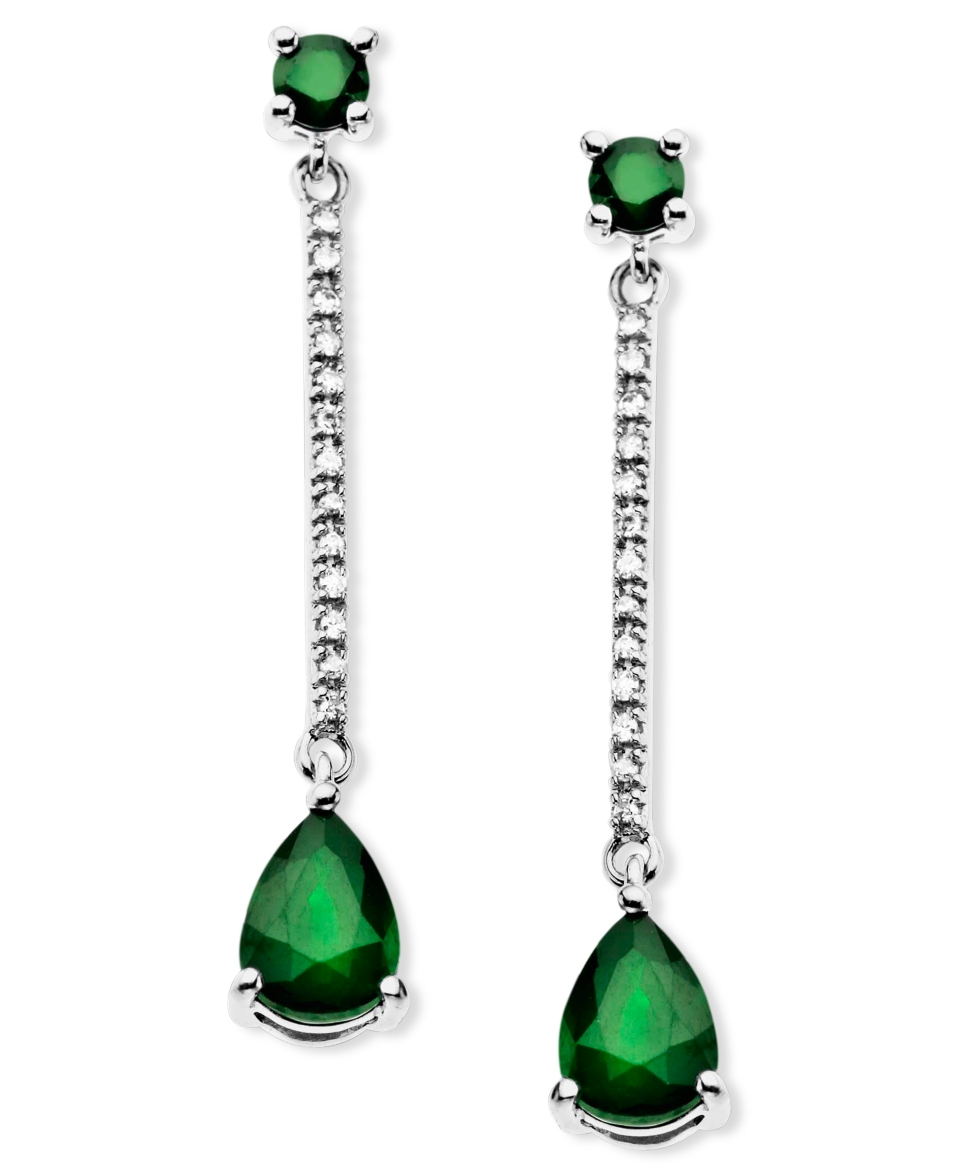 Emerald (1 9/10 ct. t.w.) and Diamond Accent Drop Earrings in 14k