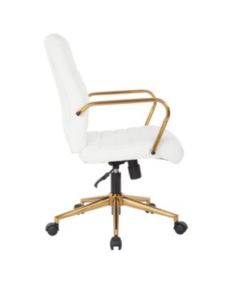 Mid-back Faux Leather Chair with Arms and Base