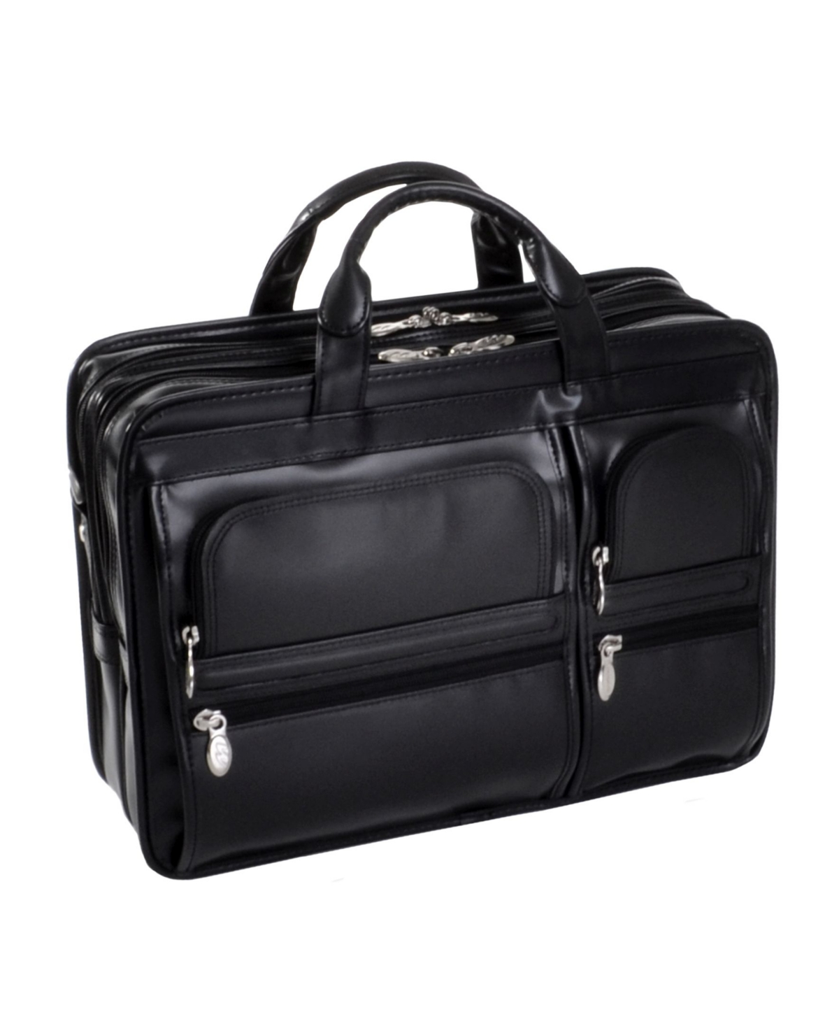 Hubbard Double Compartment Laptop Briefcase - Black