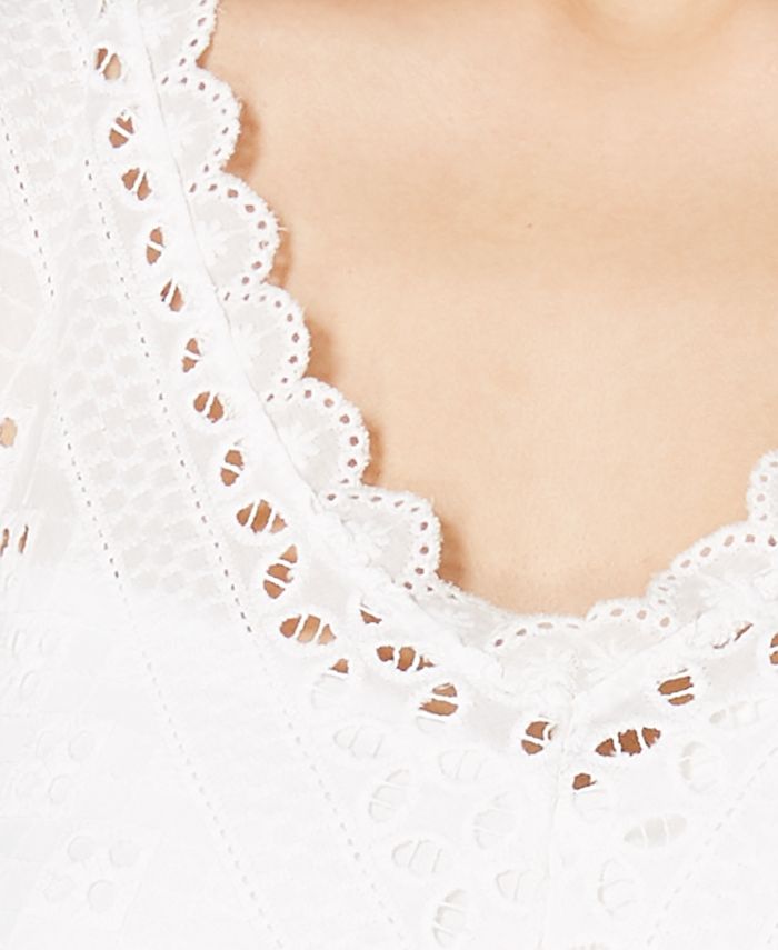 City Studios Junior's Eyelet Cutout Dress White Size 3