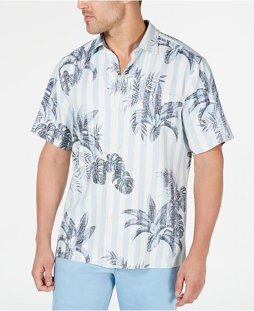 Tommy Bahama Men S Poolside Palms Stripe Tropical Print Silk