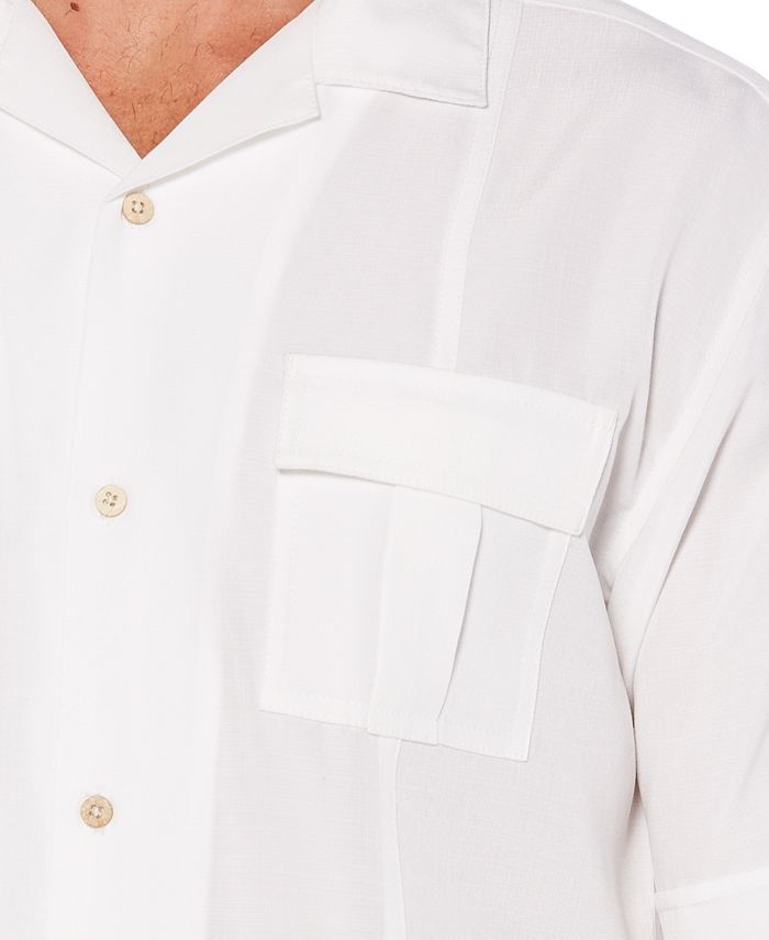 Cubavera Men's Solid Short Sleeve Woven Shirt – Chest Pocket, Casual Wear