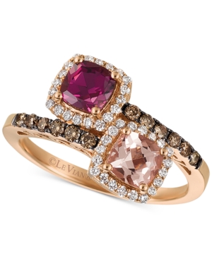 image of Le Vian Multi-Gemstone (1 ct. t.w.) & Diamond (3/8 ct. t.w.) Ring in 14k Rose Gold