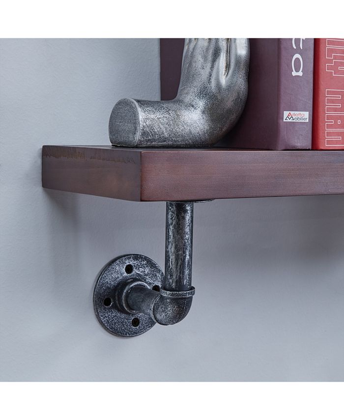 Danya B 24" x 7" Floating Pipe Industrial Rustic Wall Mount Shelf Macy's