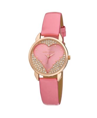 Laura Ashley Designer Pink Hearts Watch - Macy's