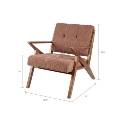 Rocket Upholstered Angled Wood Frame Arm Chair