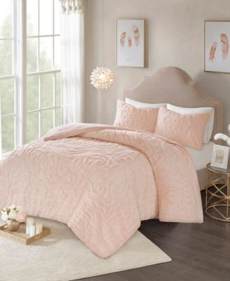 Photo 1 of [USED] Madison Park Laetitia Cotton Chenille Medallion Comforter - KING, PINK