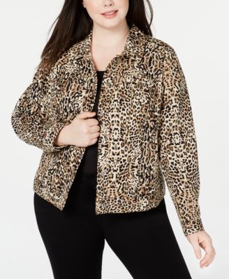 plus size leopard coat