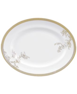 Vera Wang Wedgwood Dinnerware, Lace Gold Oval Platter - Macy's