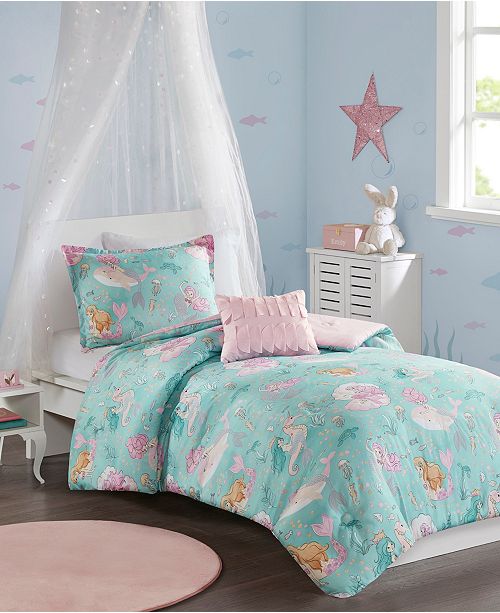 red mermaid twin bedding