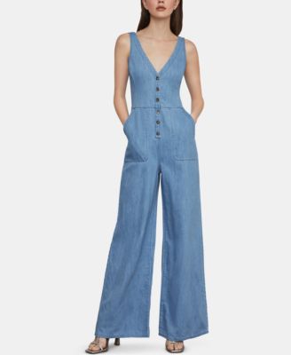 bcbg denim jumpsuit