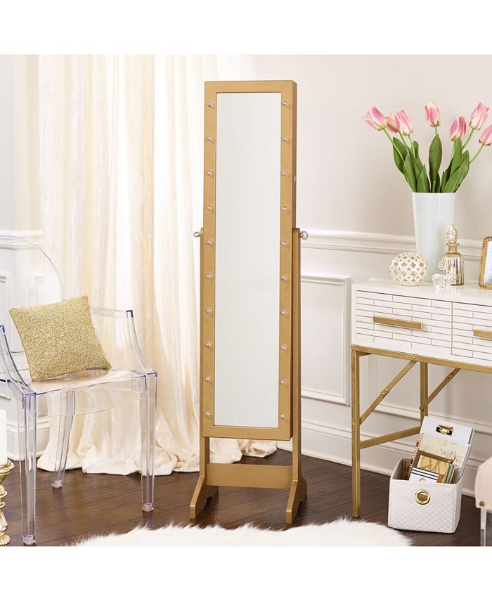 FIRSTIME & CO Cheval Free Standing Jewelry Armoire Gold LED Macy's