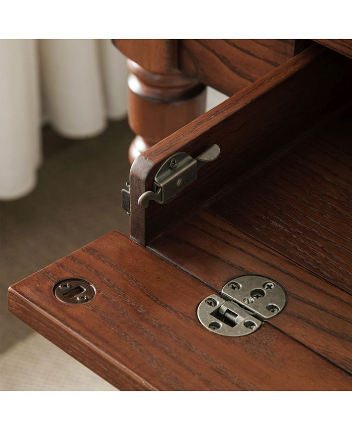 Leick Home Farmhouse Oak Turned leg Laptop Desk with Center Drawer Macy's