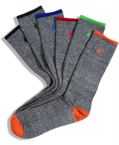 Polo Ralph Lauren Men's Socks, Athletic Crew 6 Pack - Socks - Men - Macy's